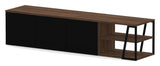 Albi TV Tabell 190, Walnut/Black Metal, 190x45x45