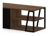 Albi TV Tabell 190, Walnut/Black Metal, 190x45x45