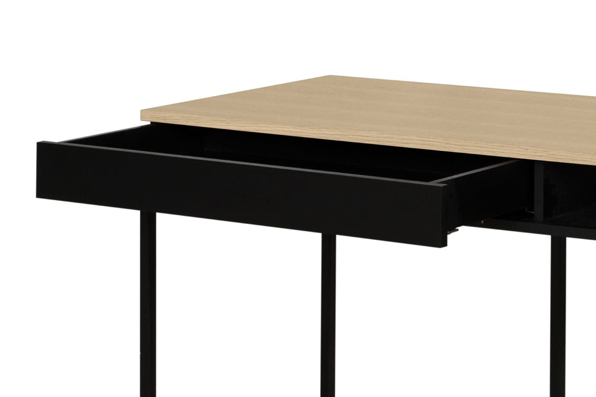 Temahome City Desk 130x50 - Light Oak Veneer/Black