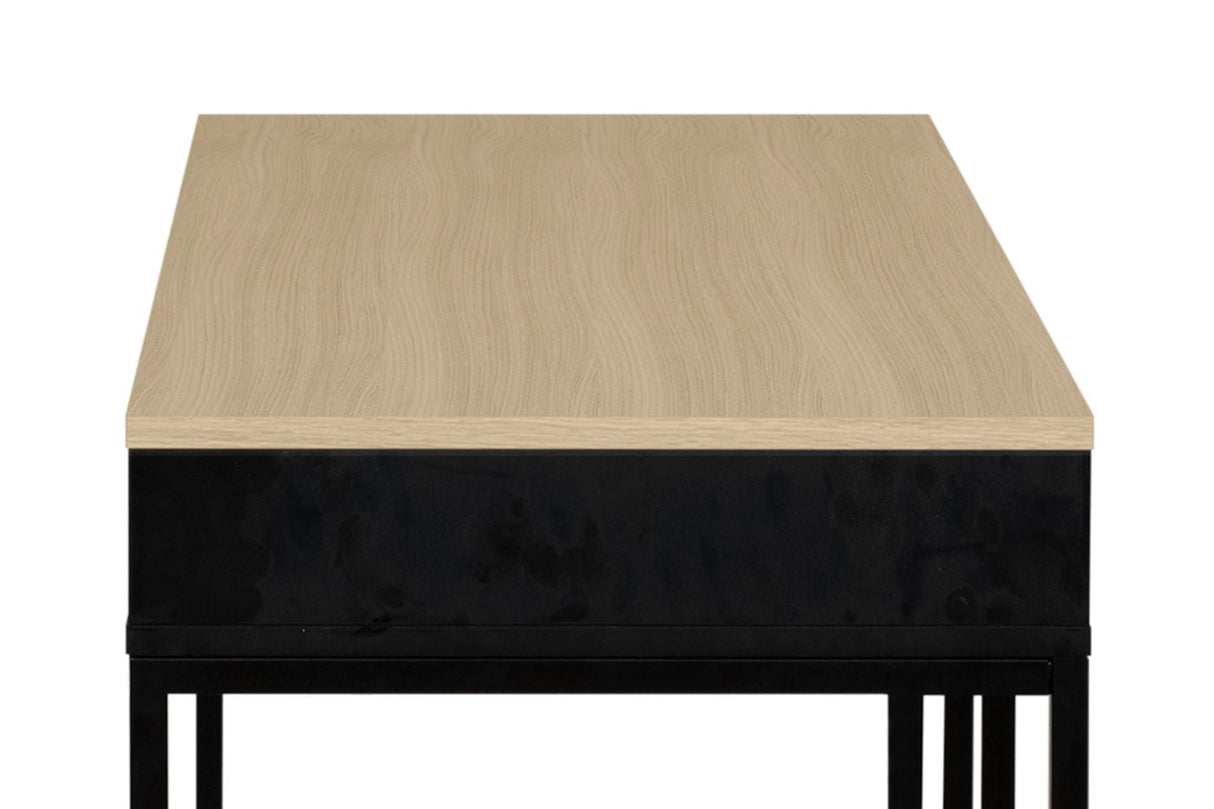 Temahome City Desk 130x50 - Light Oak Veneer/Black