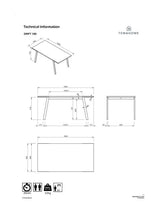 Operativ matbord 200, Oak Veneer/Black Ben, 200x100x75