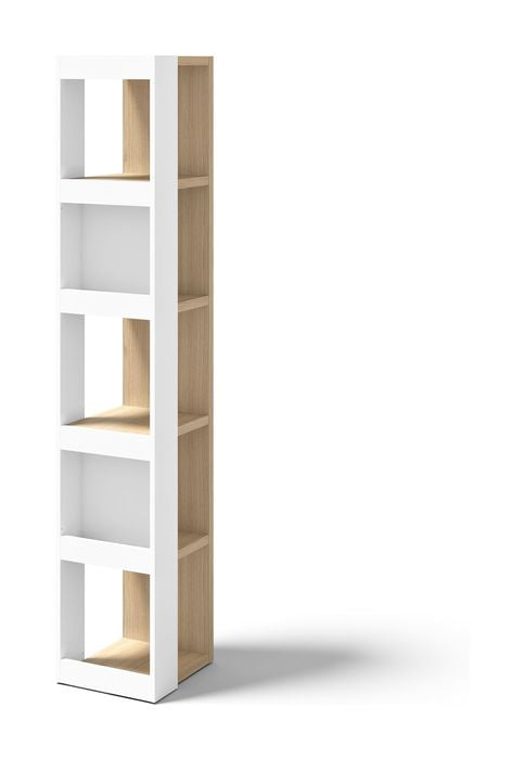 Ella Rack 40 High, Light Oak Melamine/White, 40x34x188