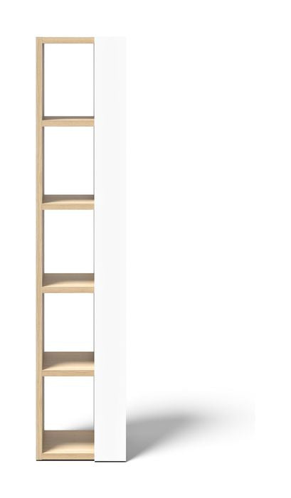 Ella Rack 40 High, Light Oak Melamine/White, 40x34x188