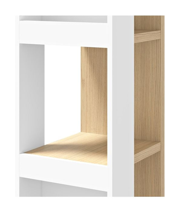 Ella Rack 40 Low, Light Oak Melamine/White, 40x34x114