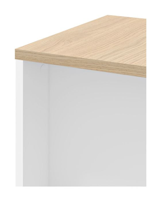 Ella Side Tabell 40, Light Oak Melamine/White, 40x40x47