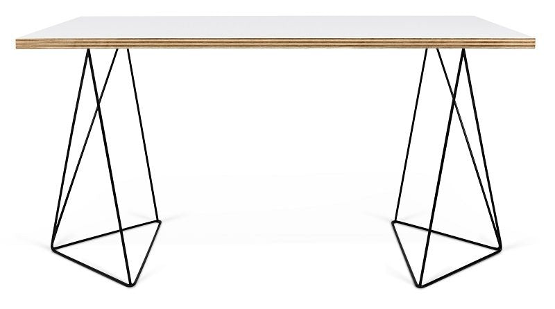 Temahome Flow Desk - White w/Black Frame