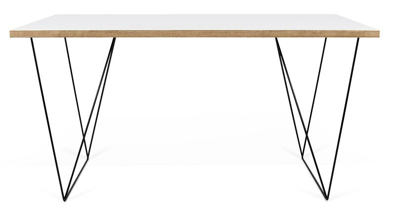 Temahome Flow Desk - White w/Black Frame