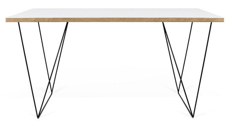 Temahome Flow Desk - White w/Black Frame