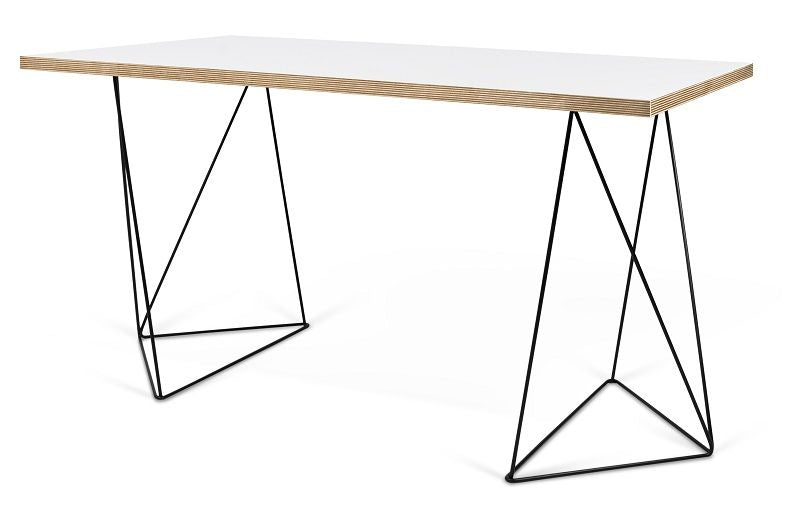 Temahome Flow Desk - White w/Black Frame