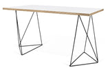 Temahome Flow Desk - White w/Black Frame