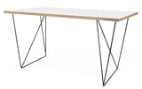 Temahome Flow Desk - White w/Black Frame