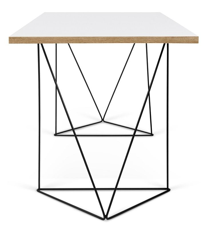 Temahome Flow Desk - White w/Black Frame