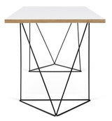 Temahome Flow Desk - White w/Black Frame