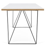 Temahome Flow Desk - White w/Black Frame