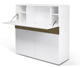 Temahome Focus Workstation - Mat White/Walnut