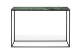 Gleam Console Table med svart bas, grön marmor, 76x120