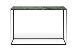 Gleam Console Table med svart bas, grön marmor, 76x120