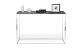 Gleam Console Table med vit bas, grön marmor, 76x120