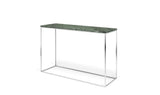 Gleam Console Table med vit bas, grön marmor, 76x120