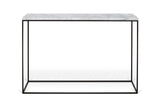 Gleam Console Table med svart bas, vit marmor