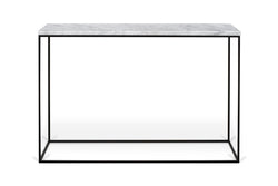 Gleam Console Table med svart bas, vit marmor