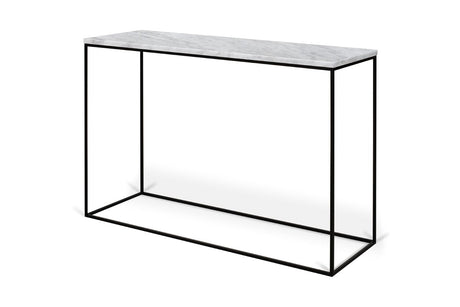 Gleam Console Table med svart bas, vit marmor