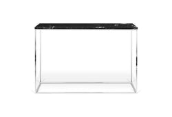 Gleam Console Table med vit bas, svart marmor