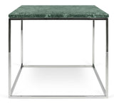 Temahome Gleam Side Table - Grön marmor, kromram 50 cm