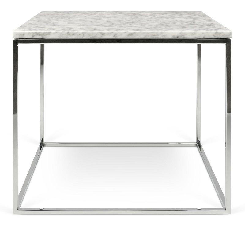 Temahome Gleam Side Table - vit marmor, kromram