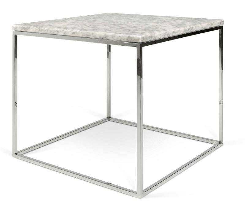 Temahome Gleam Side Table - vit marmor, kromram