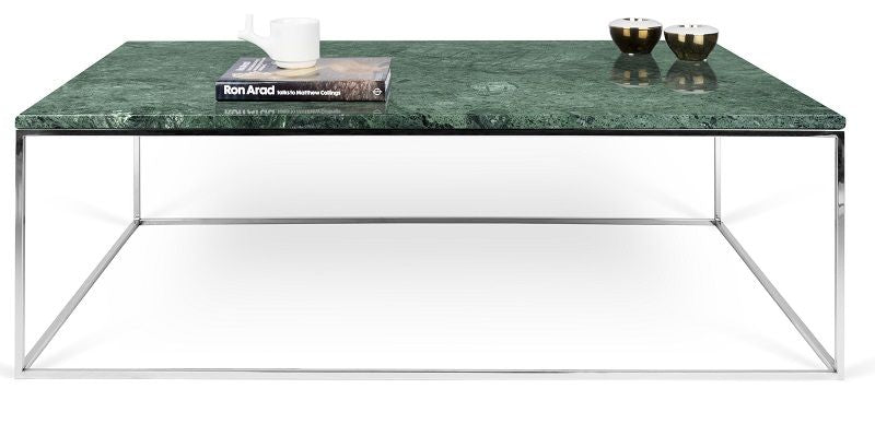 Temahome Gleam soffbord - Grön marmor, kromram 120 cm