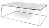 Temahome Gleam soffbord - vit marmor, kromram 120 cm