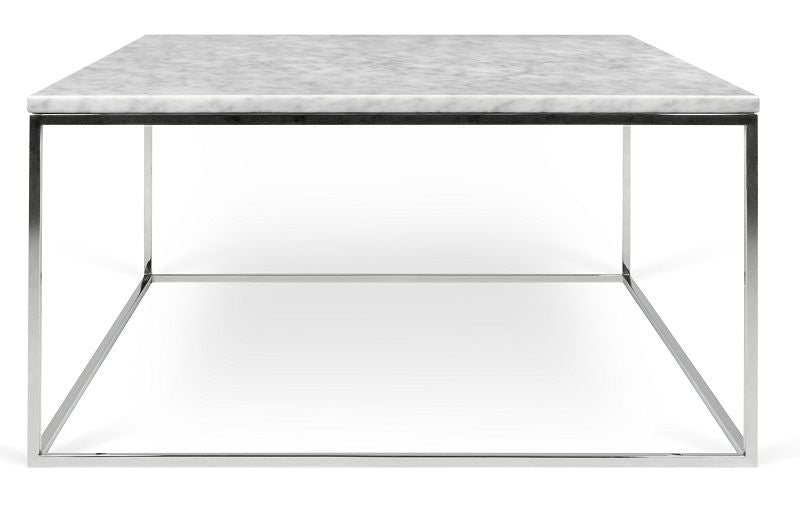 Temahome Gleam soffbord - vit marmor, kromram 75 cm