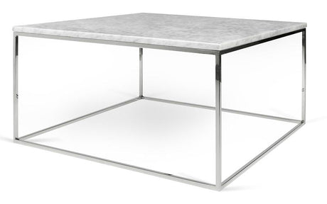 Temahome Gleam soffbord - vit marmor, kromram 75 cm