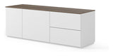 Gå med i TV-tabell, Mat White/Walnut Top, 160x50x57