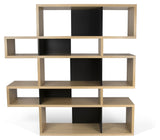 London Double Bookhelf, Oak Veneer/Matte Black