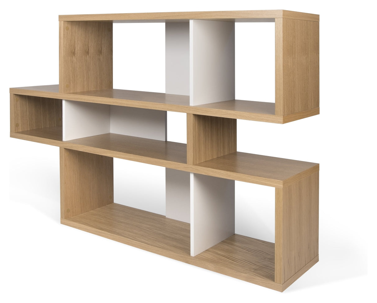 London Simple Bookhelf, Oak Veneer/Matte White