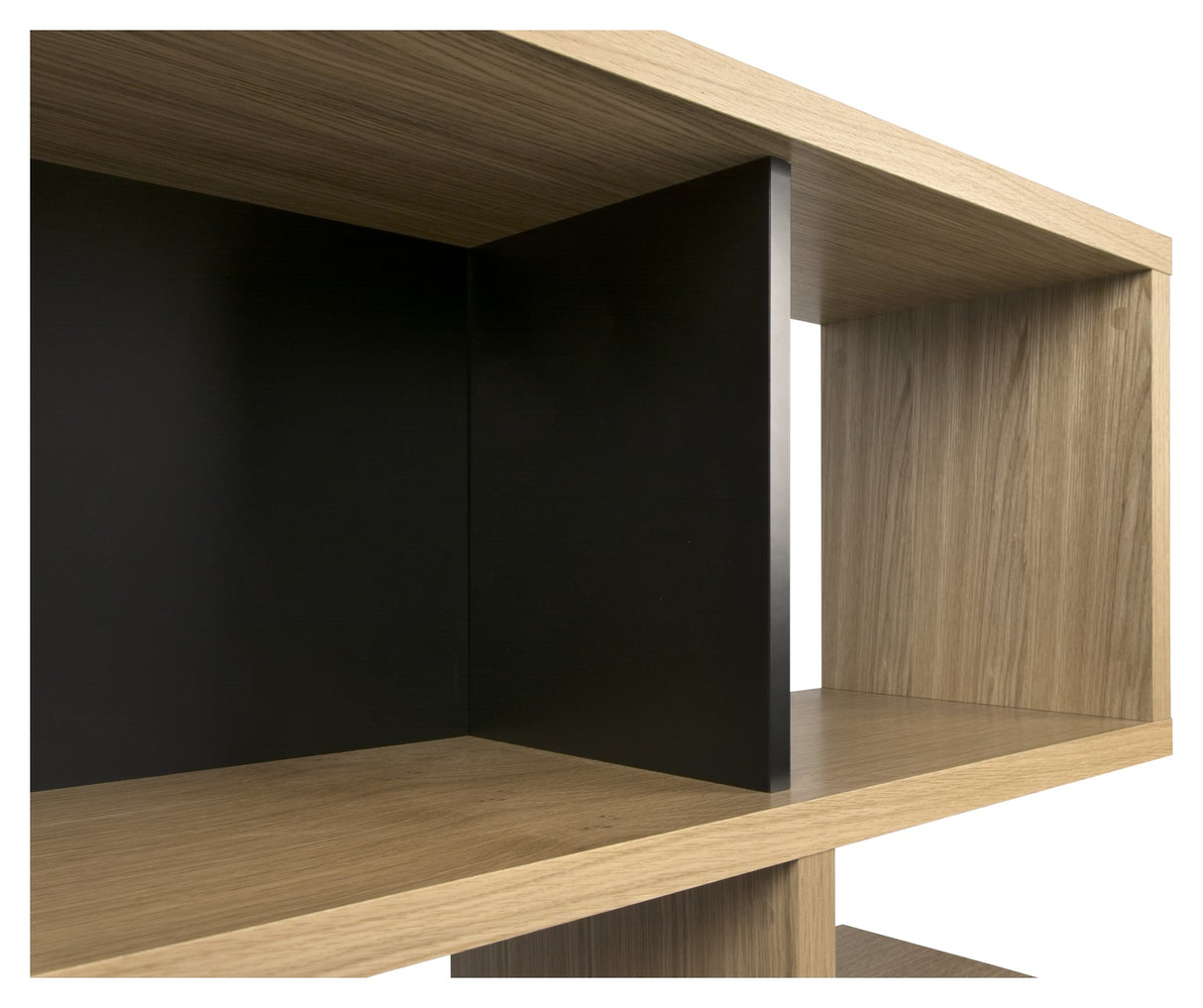 London Simple Bookhelf, Oak Veneer/Matte Black