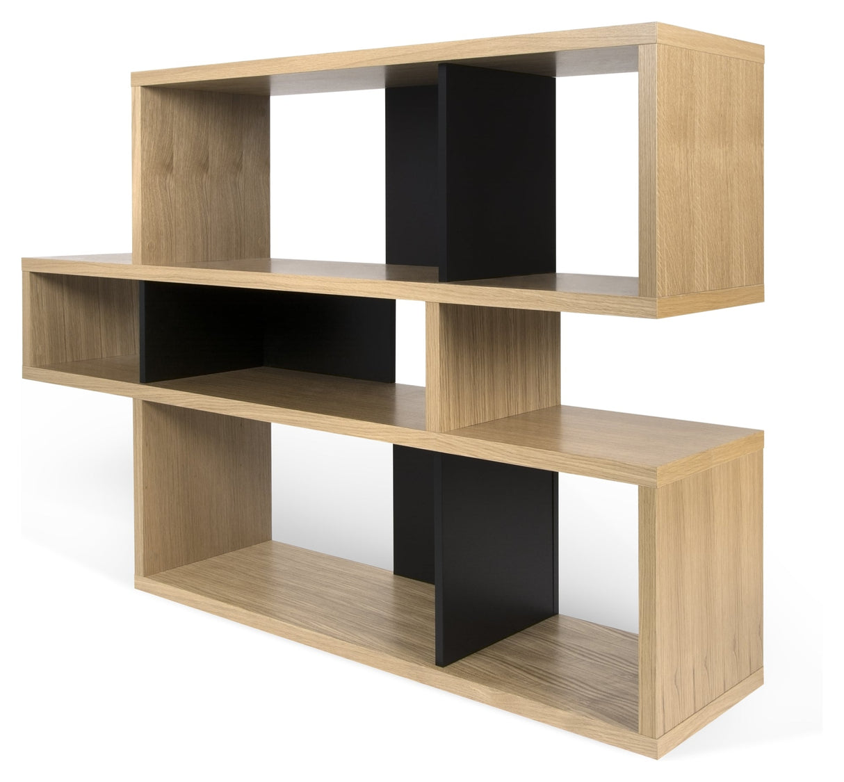 London Simple Bookhelf, Oak Veneer/Matte Black