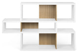 London Simple Bookhelf, Matte White/Oak Veneer