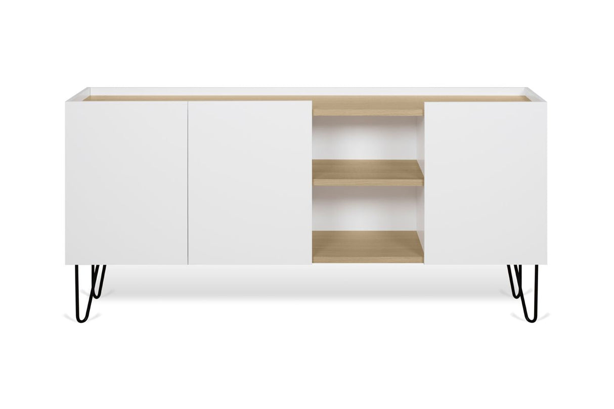 Temahome Nina skänk - Light Oak Veneer/Matte White