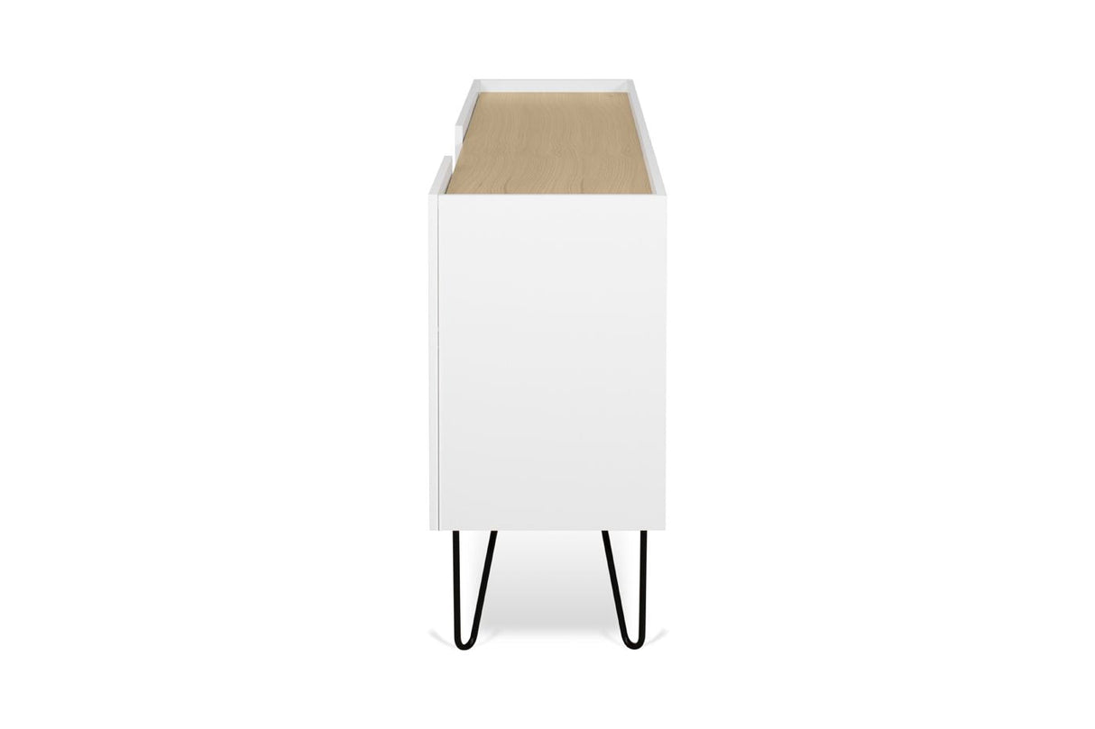 Temahome Nina skänk - Light Oak Veneer/Matte White