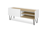 Temhem Nina Table - Light Oak Veneer/Matt White