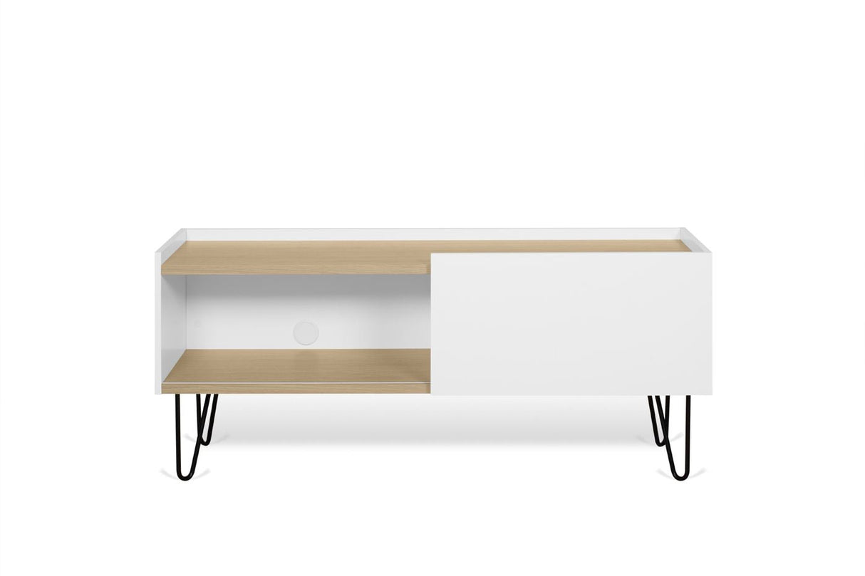 Temhem Nina Table - Light Oak Veneer/Matt White