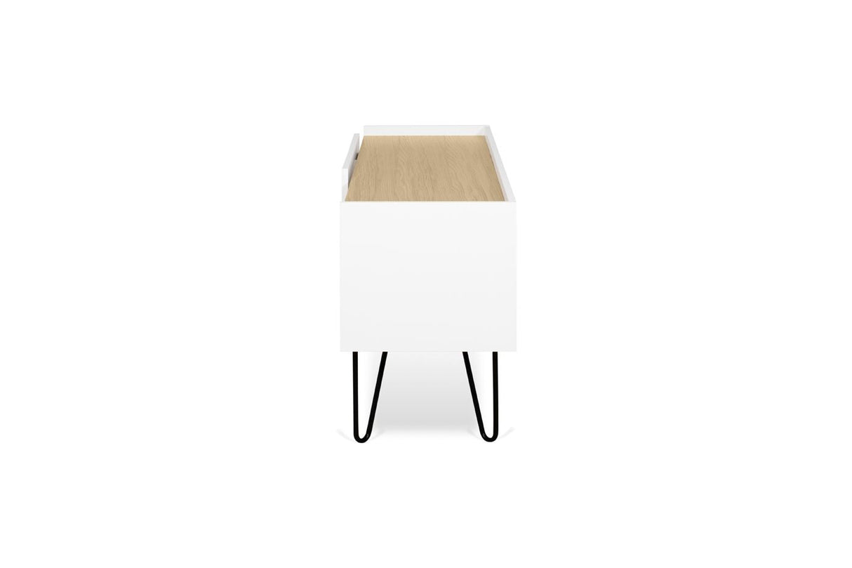 Temhem Nina Table - Light Oak Veneer/Matt White