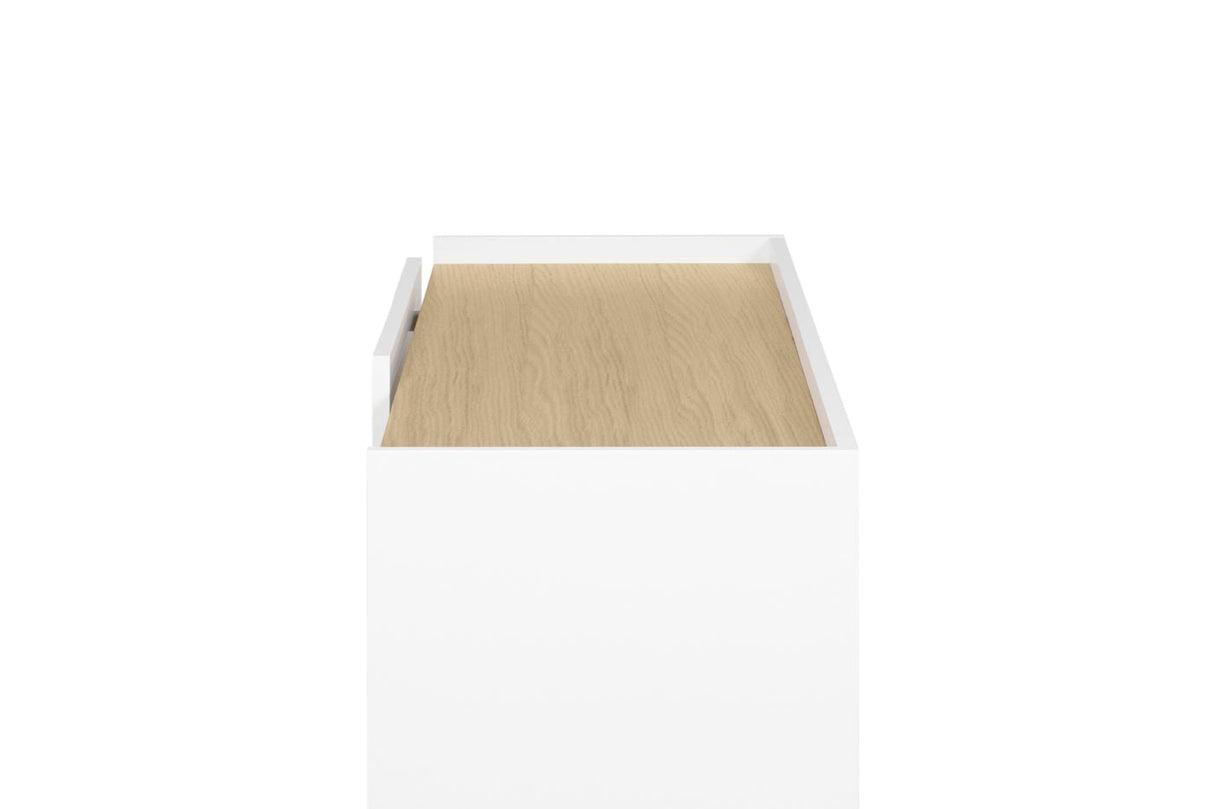 Temhem Nina Table - Light Oak Veneer/Matt White