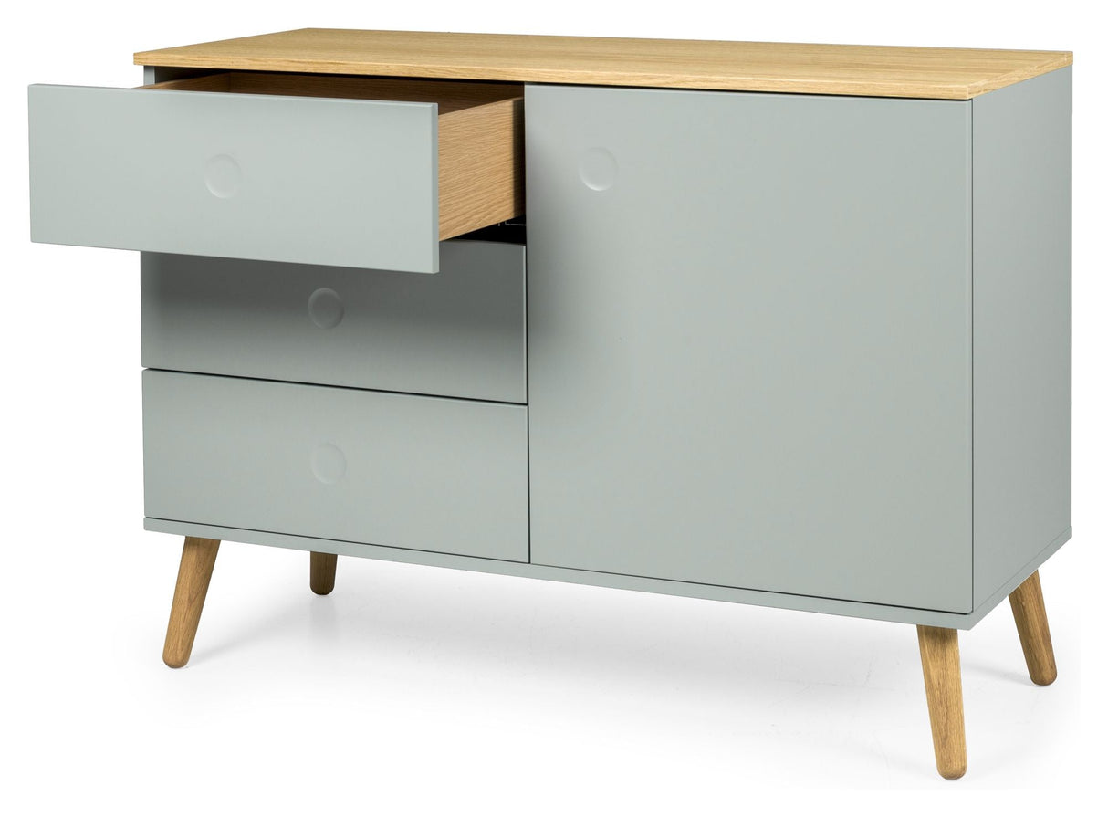 Dot Sideboard 1 dörr+3 lådor, ek/salvia