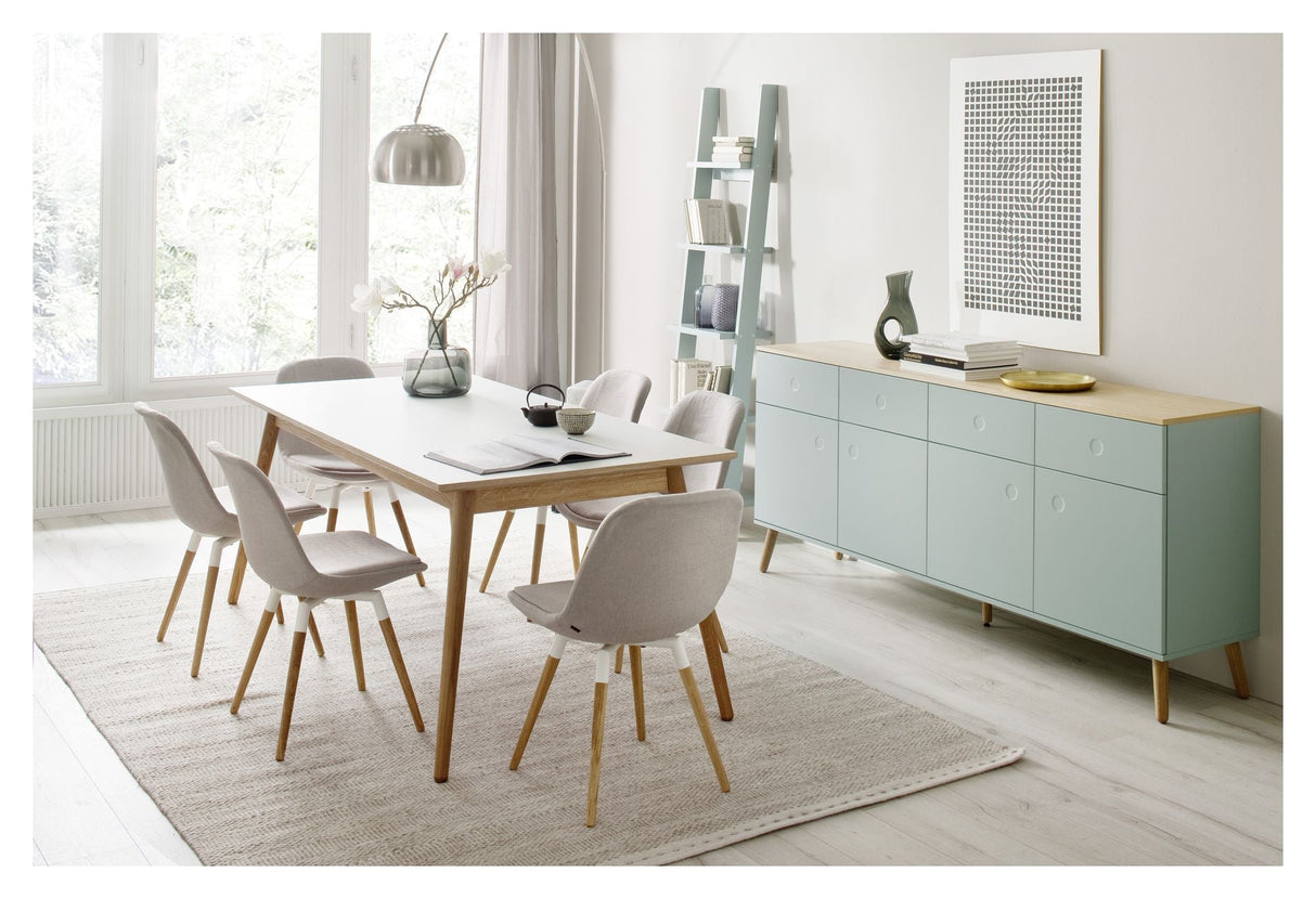 Dot Sideboard 4 Dörrar+4 lådor, ek/salvia