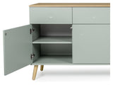 Dot Sideboard 4 Dörrar+4 lådor, ek/salvia