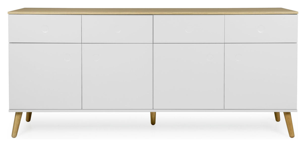 Dot Sideboard 4 Dörrar+4 lådor, ek/vit